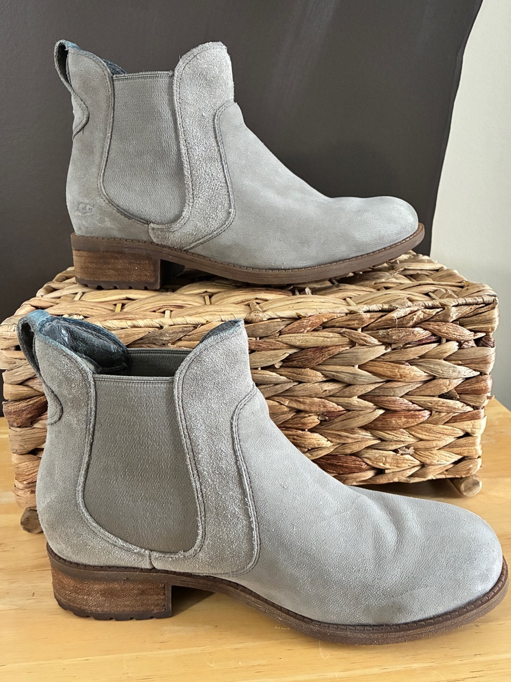 UGG Bonham Suede Chelsea Ankle Boots Gray Women’s 8.5